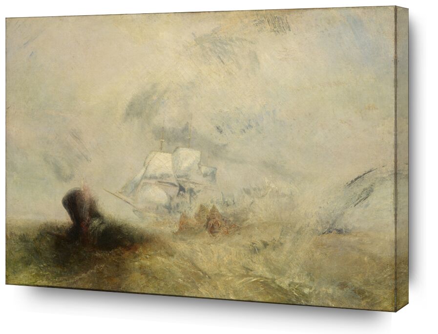 Whalers 1840 desde Bellas artes, Prodi Art, pescador, monstruo marino, pintura, WILLIAM TURNER, melocotón, barco, mar