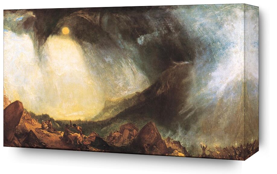 Snow Storm: Hannibal and his army crossing the Alps 1812 from Fine Art, Prodi Art, Hannibal, army, WILLIAM TURNER, painting, Sun, Alps, mountains, storm, snowstorm