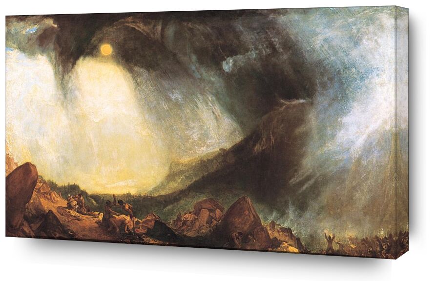 Snow Storm: Hannibal and his army crossing the Alps - WILLIAM TURNER 1812 from Fine Art, Prodi Art, Hannibal, army, WILLIAM TURNER, painting, Sun, Alps, mountains, storm, snowstorm
