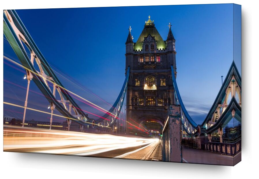 Pont de la tour de Aliss ART, Prodi Art, Tower Bridge, tamise, peinture claire, circulation, tamise, nuit, longue exposition, Londres, lumières, pont