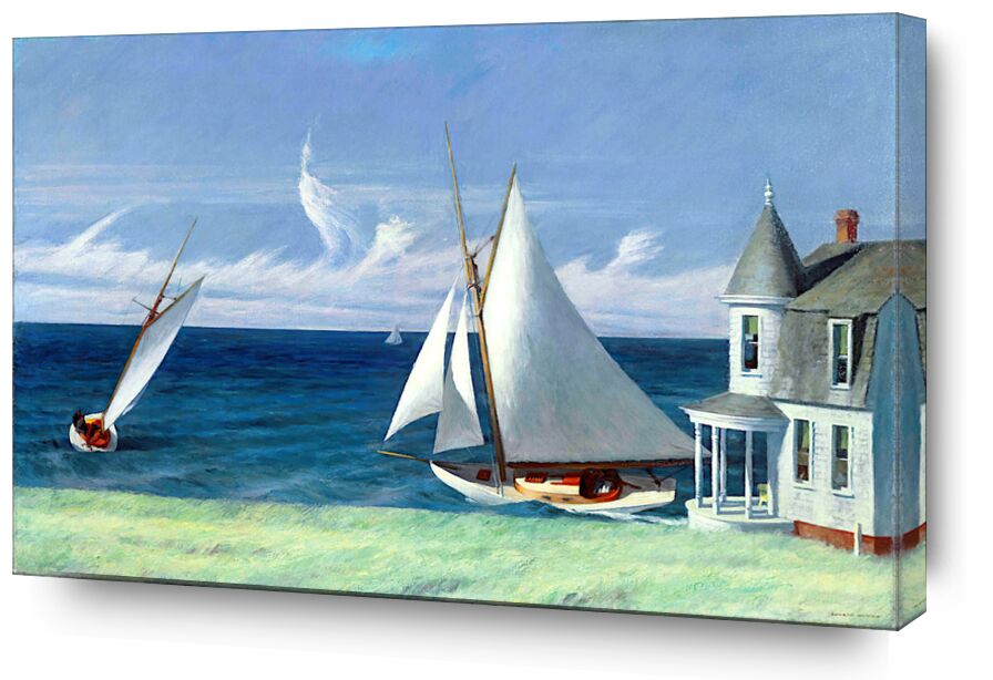 Lee Shore von Bildende Kunst, Prodi Art, Edward Hopper, Trichter, Meer, Boote, Lee Shore