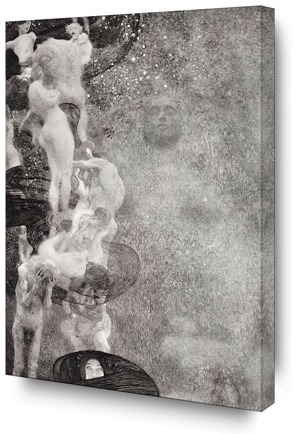 La philosophie - Klimt de Beaux-arts, Prodi Art, peinture, KLIMT, philosophie, noir et blanc, nu, femme