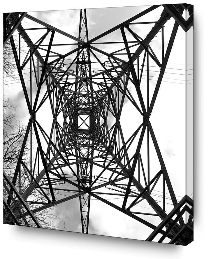 Électrique de Adrien Guionie, Prodi Art, noir et blanc, géométrie, Pylône, électricité