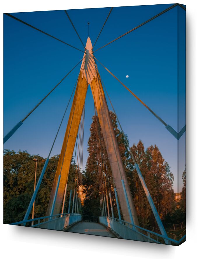 Pont piéton de Adrien Guionie, Prodi Art, Couleur, géométrie, lune, pont