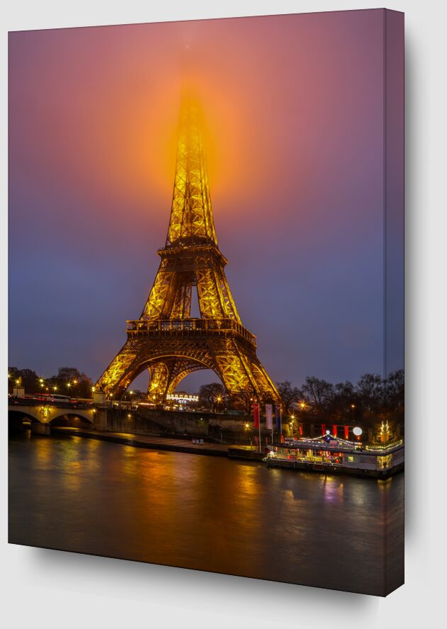 Brouillard à la Tour Eiffel, Paris de Octav Dragan Zoom Alu Dibond Image