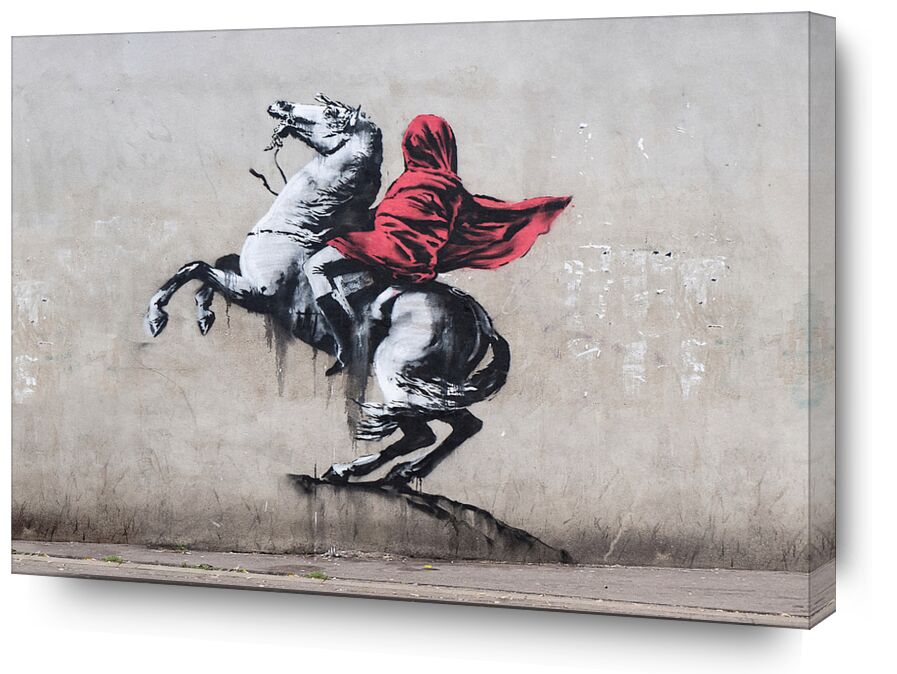 Napoleon Bonaparte - Banksy von Bildende Kunst, Prodi Art, Straßenkunst, Pferd, banksy, Napoleon