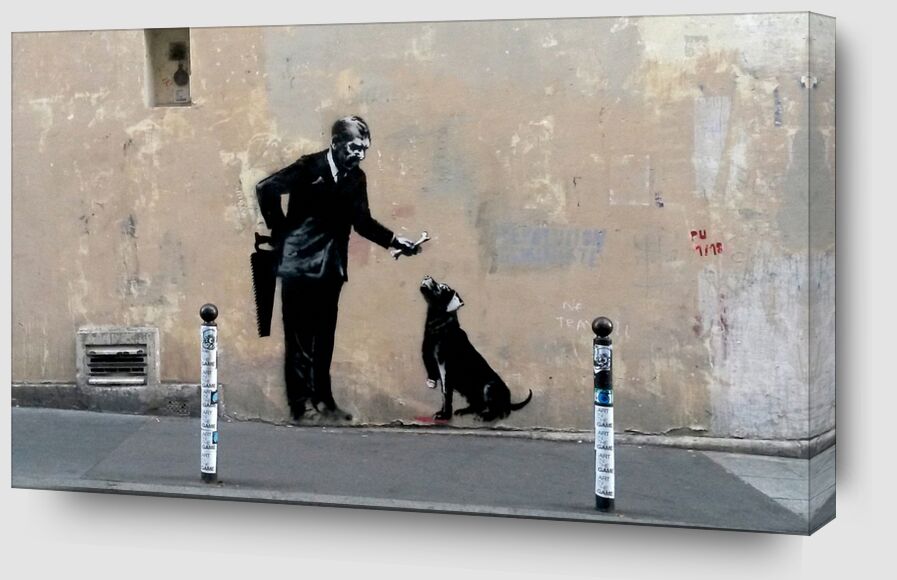 Le Chien et son Maître - Banksy de Beaux-arts Zoom Alu Dibond Image