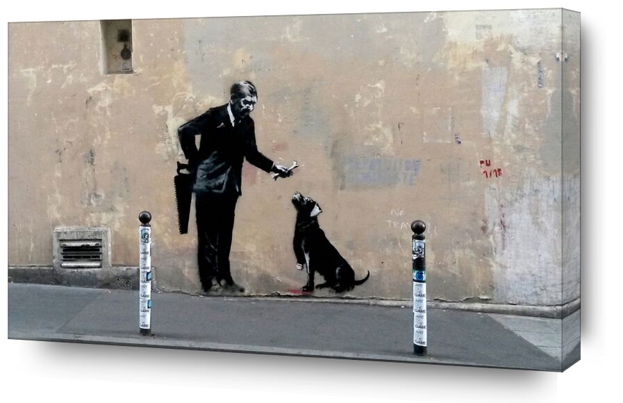Le Chien et son Maître - Banksy de Beaux-arts, Prodi Art, paris, rue, chien, art de rue, Banksy
