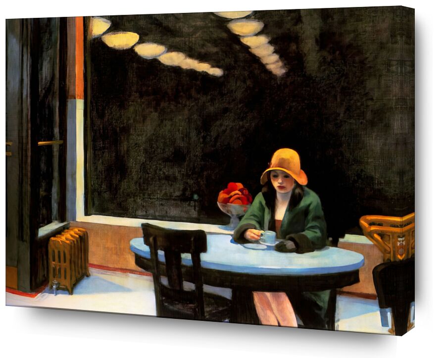 Automat, 1927 - Edward Hopper von Bildende Kunst, Prodi Art, Einsamkeit, Kaffee, Geometrie, Frau, Trichter