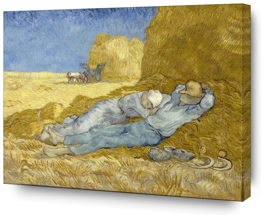 Die Siesta (Nach der Hirse)  - Van Gogh von Bildende Kunst, Prodi Art, Nickerchen, Bauer, Heu, Natur, Mann, Frau, Van gogh, Bauer