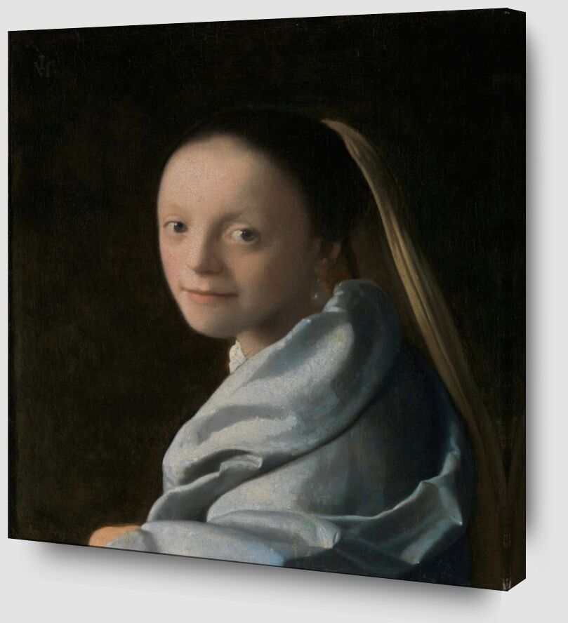 Studie einer Jungen Frau - Vermeer von Bildende Kunst Zoom Alu Dibond Image