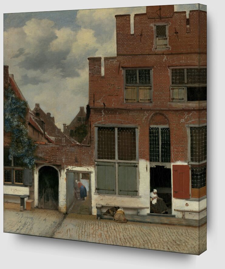 Die Kleine Straße - Vermeer von Bildende Kunst Zoom Alu Dibond Image