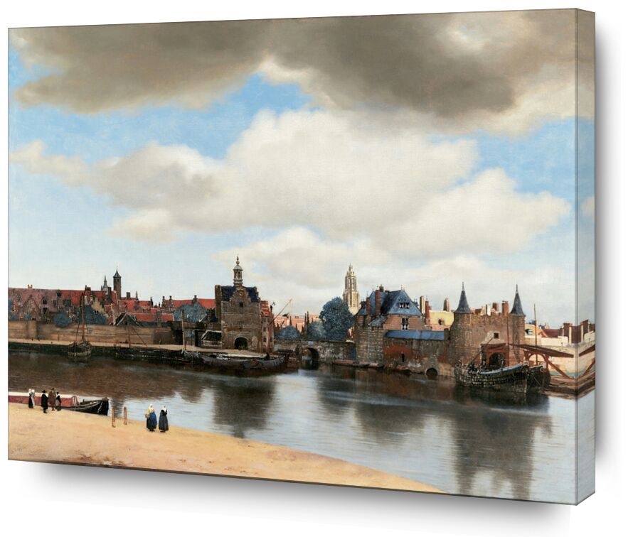 Vue de Delft - Vermeer de Beaux-arts, Prodi Art, Johannes Vermeer, Vermeer, Delft, nuages, ciel, Hollande, bateau, Port, ville