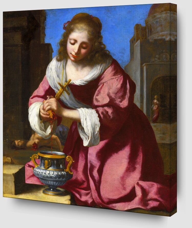 Die heilige Praxedis - Vermeer von Bildende Kunst Zoom Alu Dibond Image