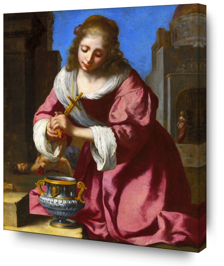 Santa Práxedes desde Bellas artes, Prodi Art, Johannes Vermeer, pintura, mujer, cruzar, santo, Vermeer