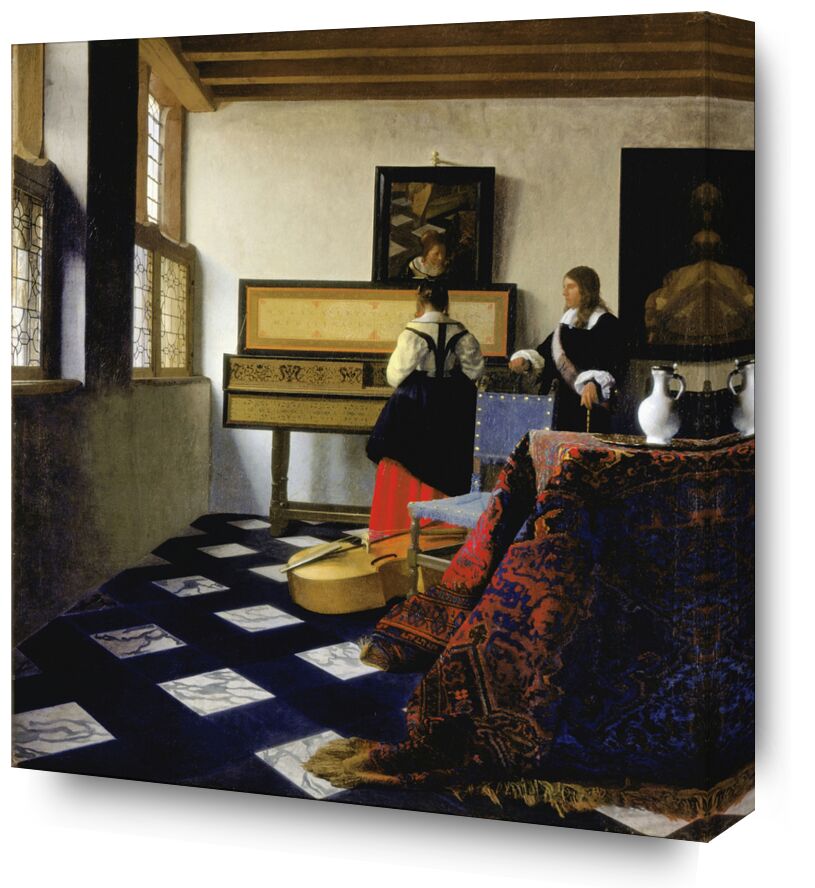Lady at the Virginal with a Gentleman, 'The Music Lesson' - Vermeer from Fine Art, Prodi Art, music lesson, music, woman, Johannes Vermeer, Vermeer