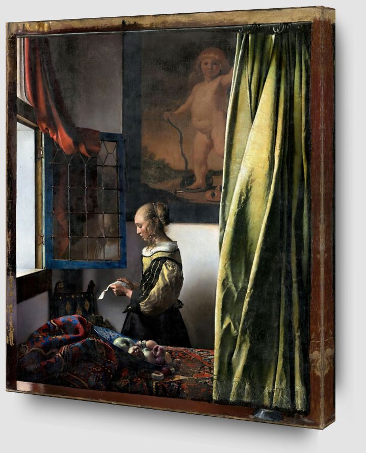 La Liseuse à la Fenêtre - Vermeer de Beaux-arts Zoom Alu Dibond Image
