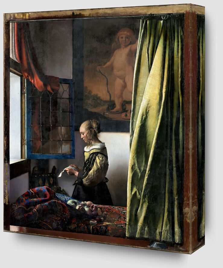 Girl Reading a Letter at an Open Window - Vermeer from Fine Art Zoom Alu Dibond Image