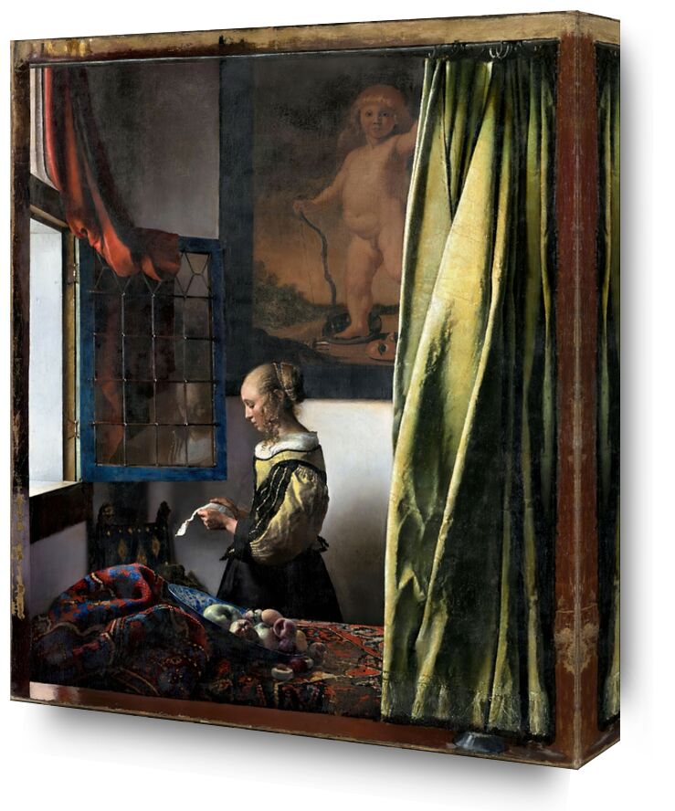 Girl Reading a Letter at an Open Window - Vermeer from Fine Art, Prodi Art, Vermeer, Johannes Vermeer, woman, reading