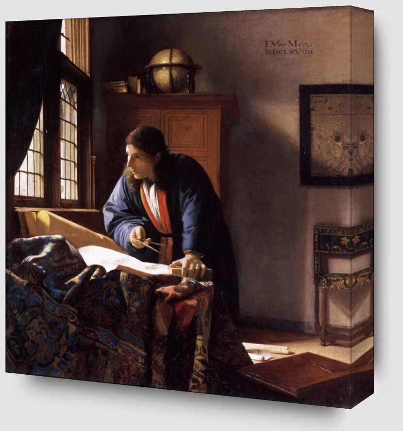 The Geographer - Vermeer from Fine Art Zoom Alu Dibond Image