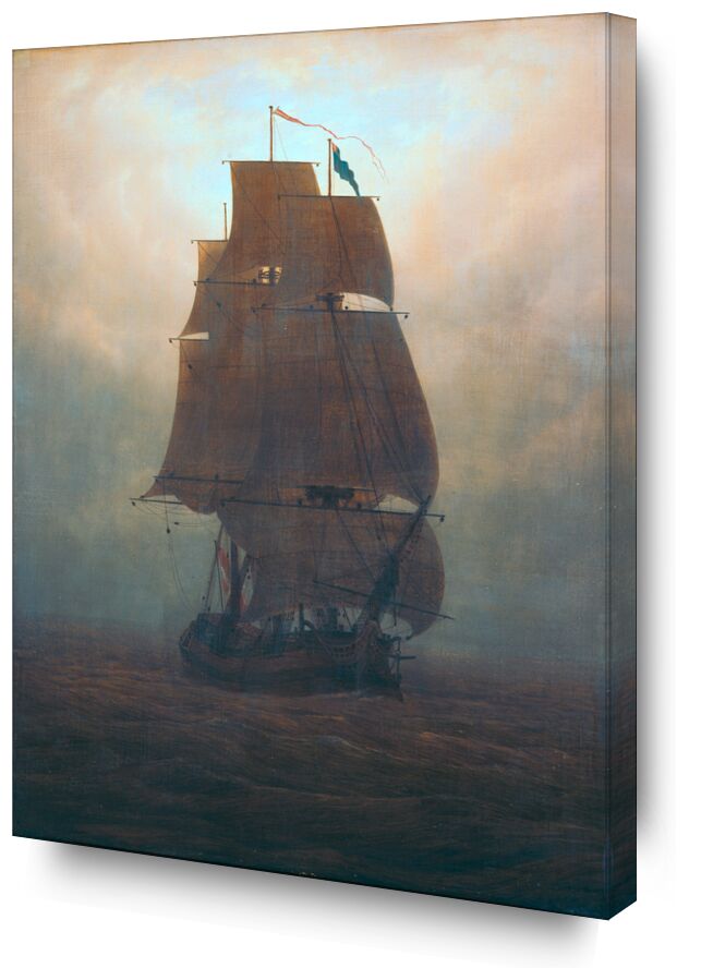 Velero en la Niebla desde Bellas artes, Prodi Art, Federico, Gaspar David Friedrich, barco, mar, barco de vela, niebla, noche, sol