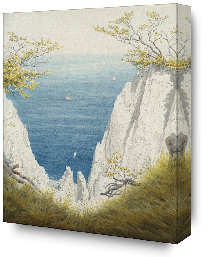 Chalk Cliff in Ruegen - Caspar David Friedrich from Fine Art, Prodi Art, wild, boat, blue, sea, summer, cliff, Caspar David Friedrich, Friedrich
