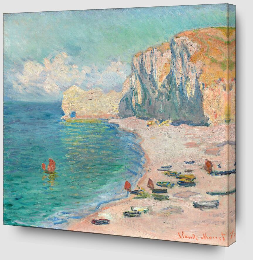 Étretat, der Strand und la Falaise d'Amont - Claude Monet von Bildende Kunst Zoom Alu Dibond Image