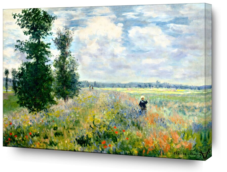 Mohnblumenfelder in der Nähe von Argenteuil - Claude Monet von Bildende Kunst, Prodi Art, Wolken, Natur, Mohnblumen, Landschaft, Felder, CLAUDE MONET, monet
