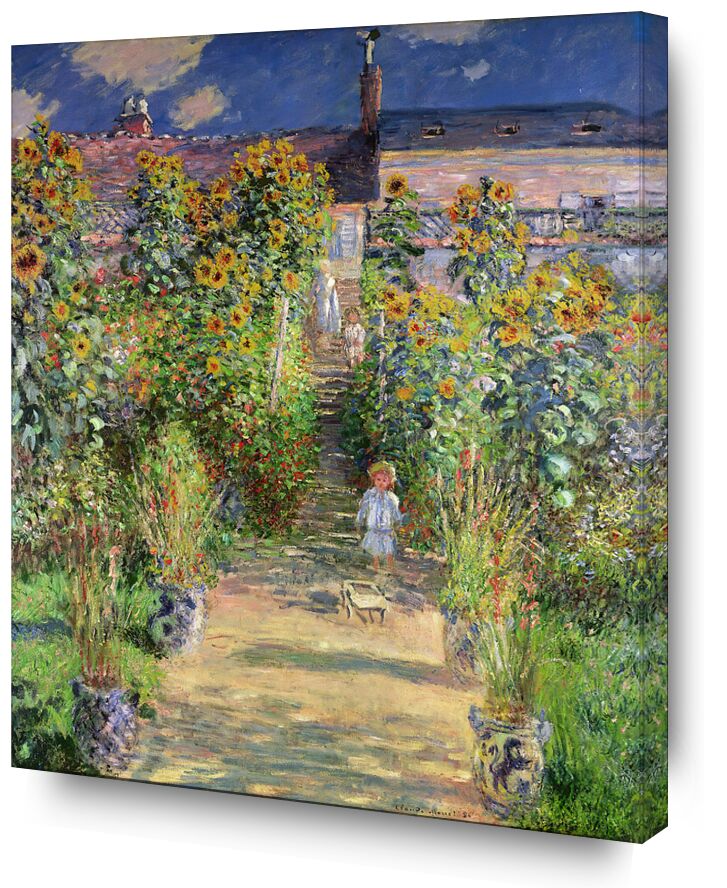 Le Jardin de l'Artiste à Vétheuil - Claude Monet de Beaux-arts, Prodi Art, maison, ferme, monet, CLAUDE MONET, jardin, enfant, tournesol, nature