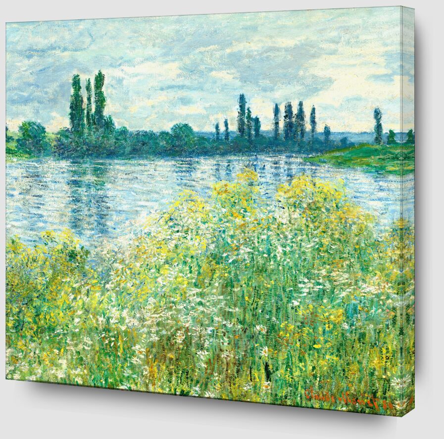 Rives de la Seine, Vetheuil - Carré - Claude Monet de Beaux-arts Zoom Alu Dibond Image