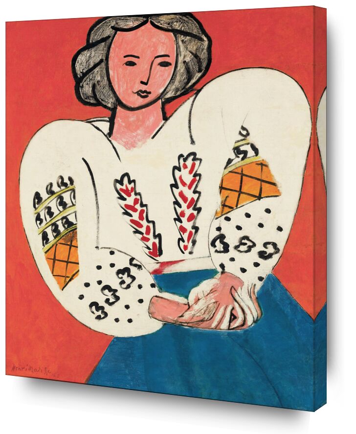 La Blouse Roumaine - Matisse von Bildende Kunst, Prodi Art, blau, Kleid, Frau, Zeichnung, Henri Matisse, Matisse