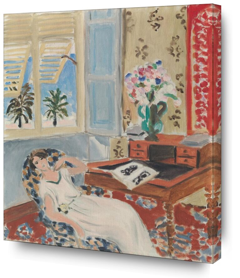 Intérieur à Nice, la sieste - Matisse de Beaux-arts, Prodi Art, femme, sieste, Henri Matisse, Matisse, palmiers, France, agréable