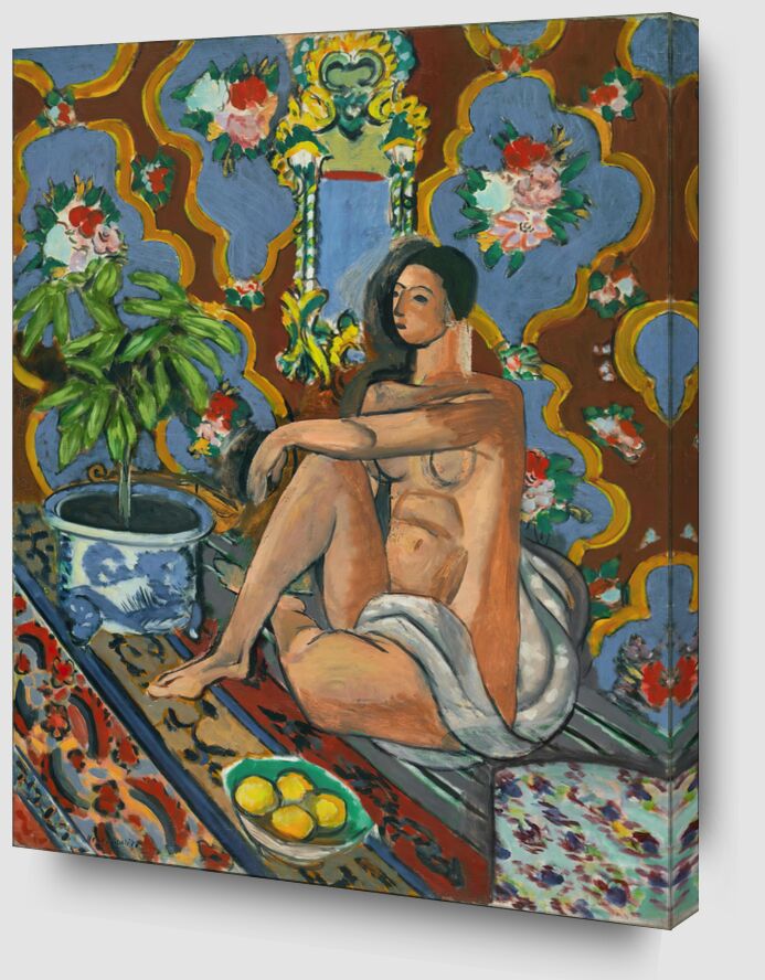 Figure Décorative sur Fond Ornemental - Matisse de Beaux-arts Zoom Alu Dibond Image