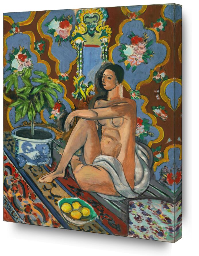 Decorative Figure on Ornamental Background desde Bellas artes, Prodi Art, mujer, henri matisse, Matisse, flores, Asia, desnudo