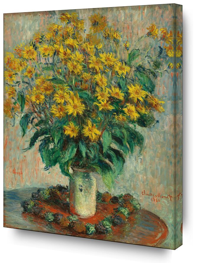 Fleurs de Topinambour - Claude Monet de Beaux-arts, Prodi Art, jaune, vase, monet, CLAUDE MONET, fleurs, peinture