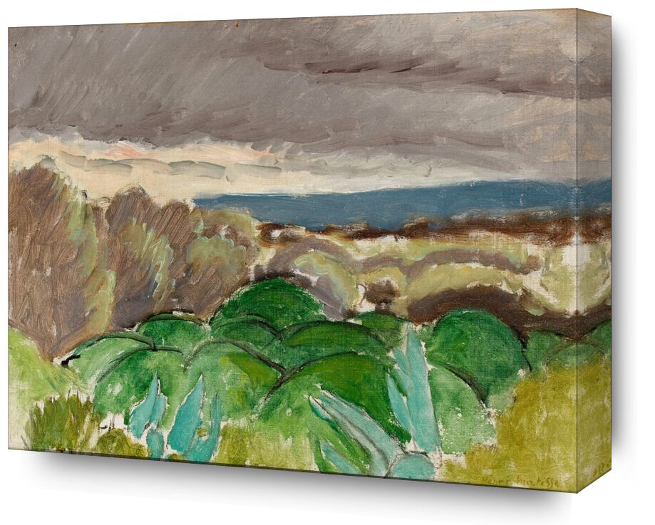 Cagnes, Landscape in Stormy Weather, 1917 - Matisse from Fine Art, Prodi Art, Matisse, Henri Matisse, landscape, clouds, paintings, valley, hills