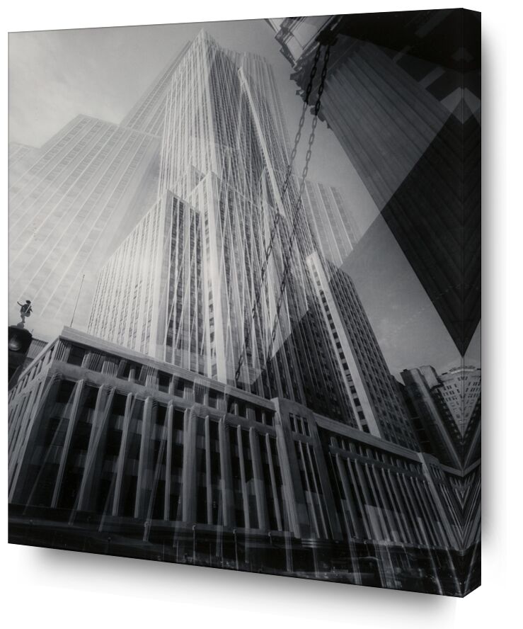 The Maypole (Empire State Building), New York, 1932 von Bildende Kunst, Prodi Art, Steichen, edward steichen, Gebäude, Schwarz und weiß, New York, Fotomontage
