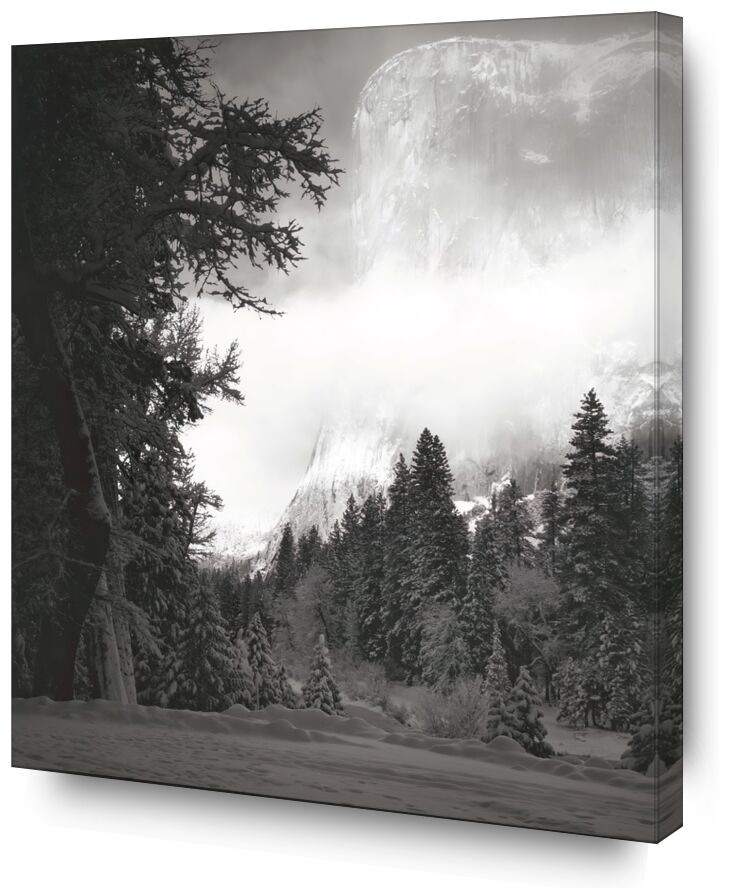 El Capitan, Lever de Soleil, Hiver, Yosemite, 1968 - Ansel Adams de Beaux-arts, Prodi Art, ANSEL ADAMS, Adams, soleil, lever de soleil, montagnes, noir et blanc, Yosémite
