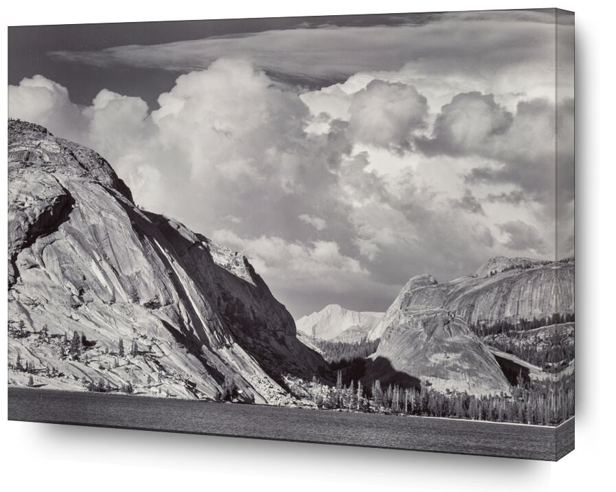 Lake Tenaya, Yosemite National Park, California, 1946 von Bildende Kunst, Prodi Art, Schwarz und weiß, Wolken, Berge, Tal, Park, adams, ANSEL ADAMS
