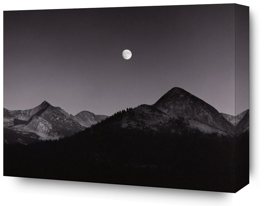 Moonrise from Glacier Point, Yosemite National Park, California, 1939 - Ansel Adams from Fine Art, Prodi Art, adams, mountains, Moon, sky, stars, ANSEL ADAMS