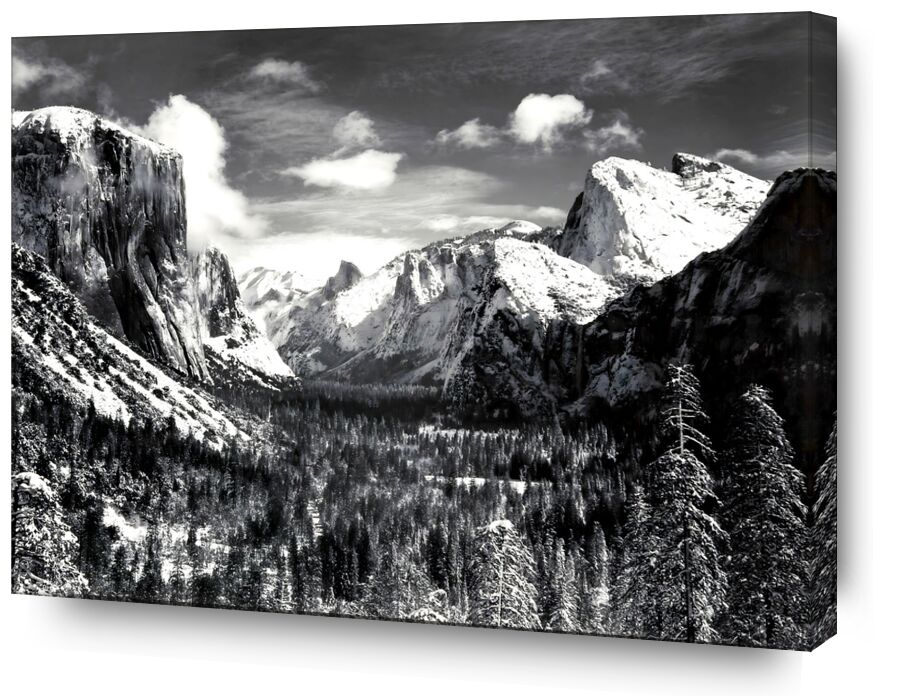 Vallée de Yosemite depuis Inspiration Point, hiver - Ansel Adams de Beaux-arts, Prodi Art, hiver, paysage, nuages, vallée, montagnes, Adams, ANSEL ADAMS