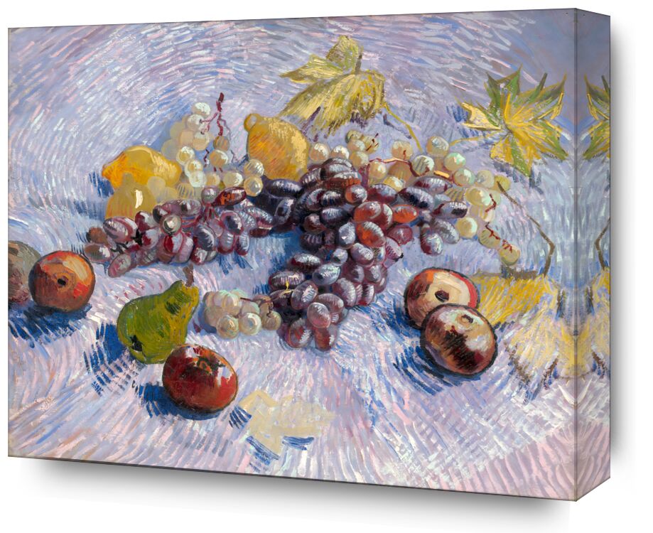 Grapes, Lemons, Pears, and Apples - Van Gogh from Fine Art, Prodi Art, Van gogh, VINCENT VAN GOGH, still life, painting, Raisin, apples, pears, lemons