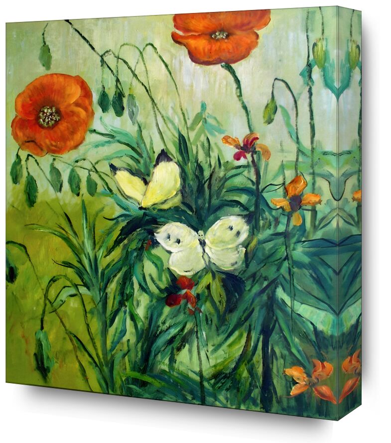 Butterflies and Poppies - Van gogh from Fine Art, Prodi Art, Van gogh, VINCENT VAN GOGH, butterflies, poppies, nature, painting, wild