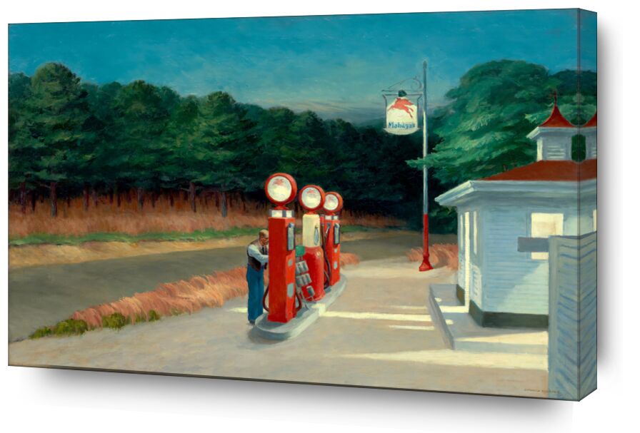 Gas - Edward Hopper de Beaux-arts, Prodi Art, bar, forêt, essence de la gare, trémie, Edward Hopper, solitude