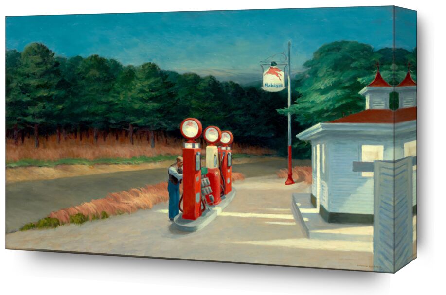 Gas - Edward Hopper from Fine Art, Prodi Art, bar, forest, station essence, hopper, Edward Hopper, loneliness
