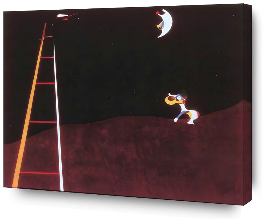 Perro ladrando a la luna desde Bellas artes, Prodi Art, Miro, escala, luna, dibujo, perro, Joan Miró