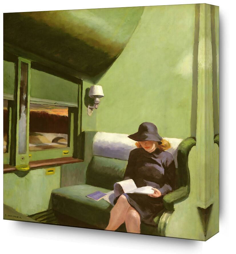 Compartment C, Car 293 - Edward Hopper from Fine Art, Prodi Art, hopper, Edward Hopper, woman, train, reading, book, read
