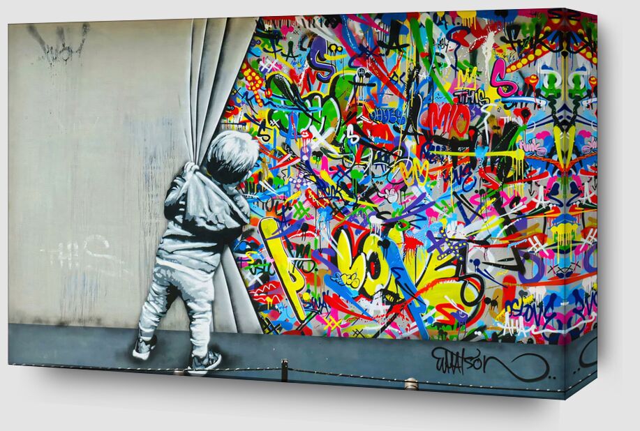 Behind the Curtain, The Wall - Banksy from Fine Art Zoom Alu Dibond Image