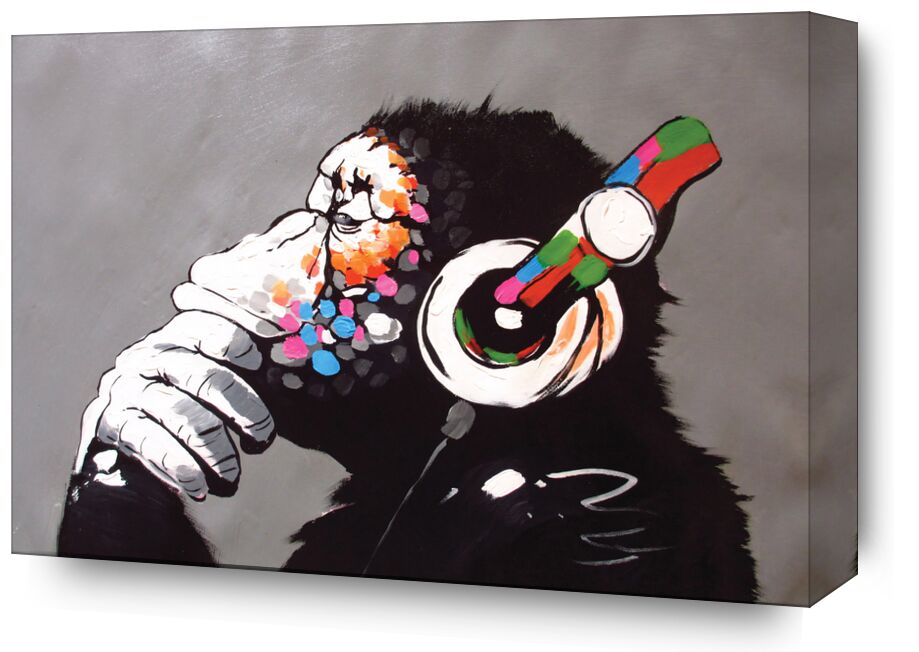 DJ Monkey - Banksy from Fine Art, Prodi Art, monkey, dj, music, banksy, colors