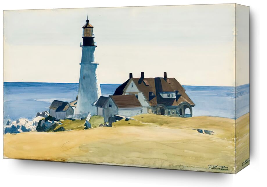 Lighthouse and Buildings - Edward Hopper from Fine Art, Prodi Art, hopper, Edward Hopper, headlight, beach, sea, ocean, blue, painting